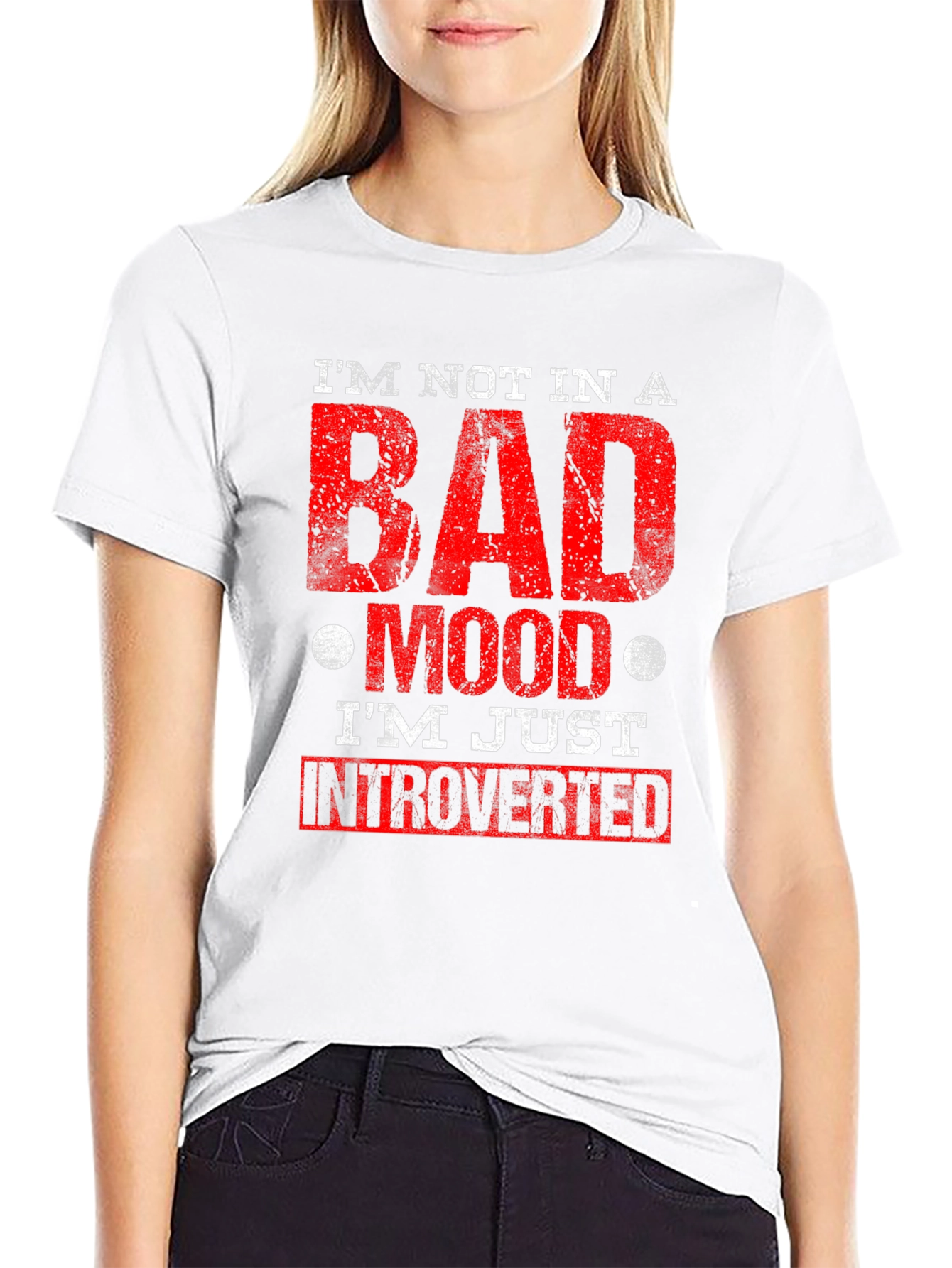 Introverted Mood T-Shirt - Black Graphic Tee