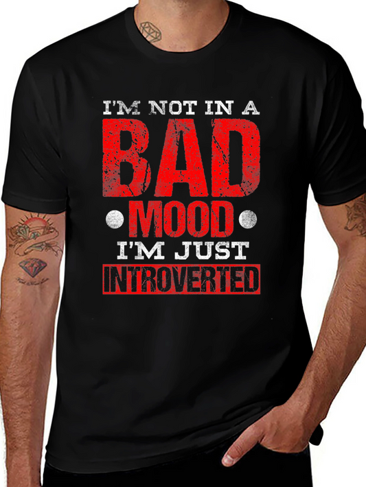 Introverted Mood T-Shirt - Black Graphic Tee