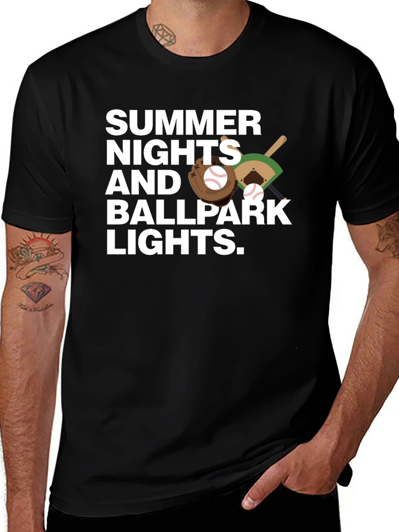 Summer Nights Ballpark Lights T-Shirt