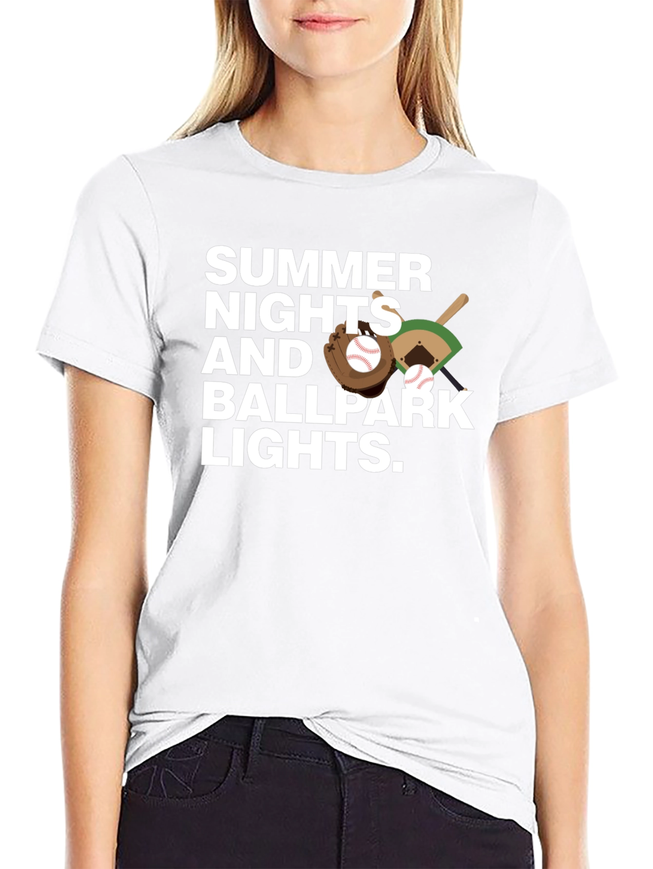 Summer Nights Ballpark Lights T-Shirt
