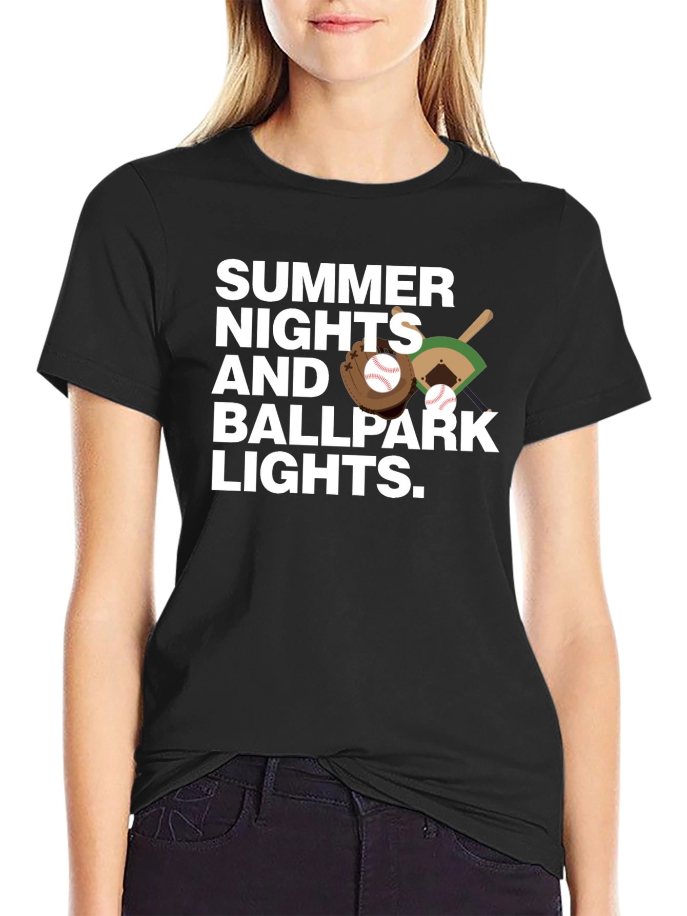 Summer Nights Ballpark Lights T-Shirt