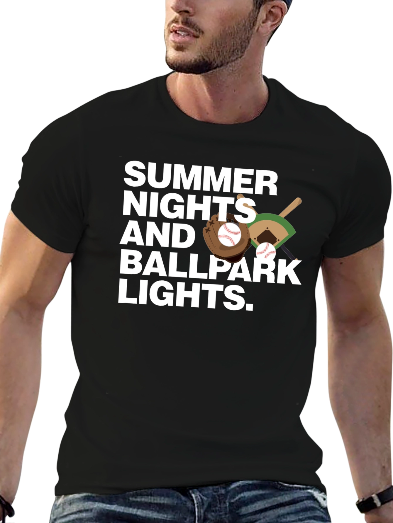 Summer Nights Ballpark Lights T-Shirt