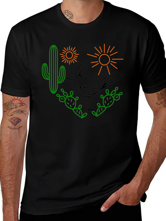 Desert Graphic Tee - Roadrunner Cactus Sun Shirt