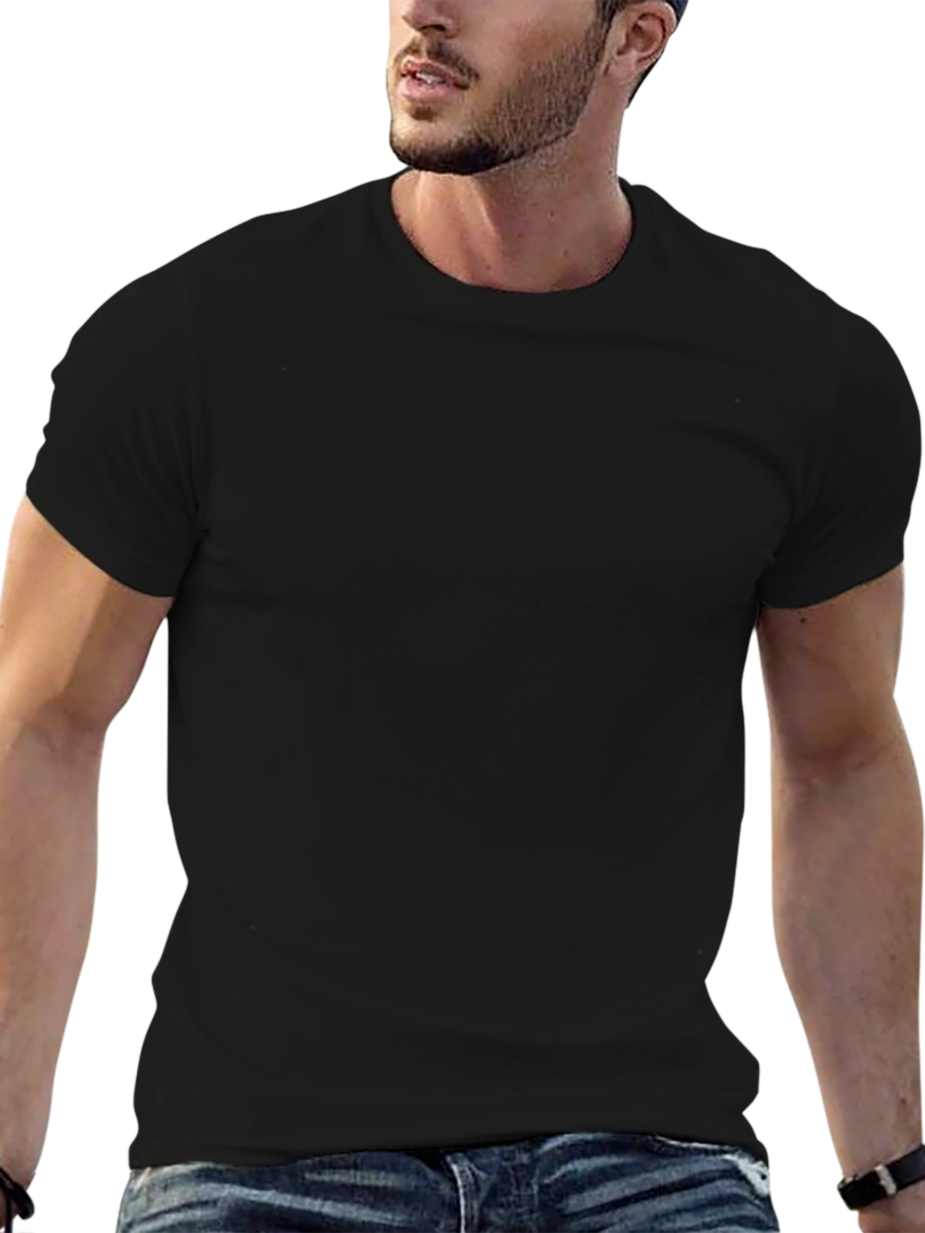 Mens Black Basic Short Sleeve T-Shirt
