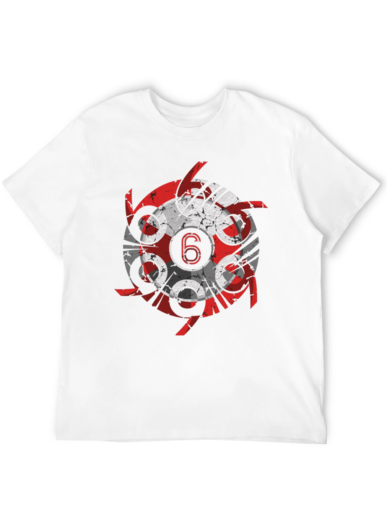 Grunge Circular 6 Design Black T-Shirt