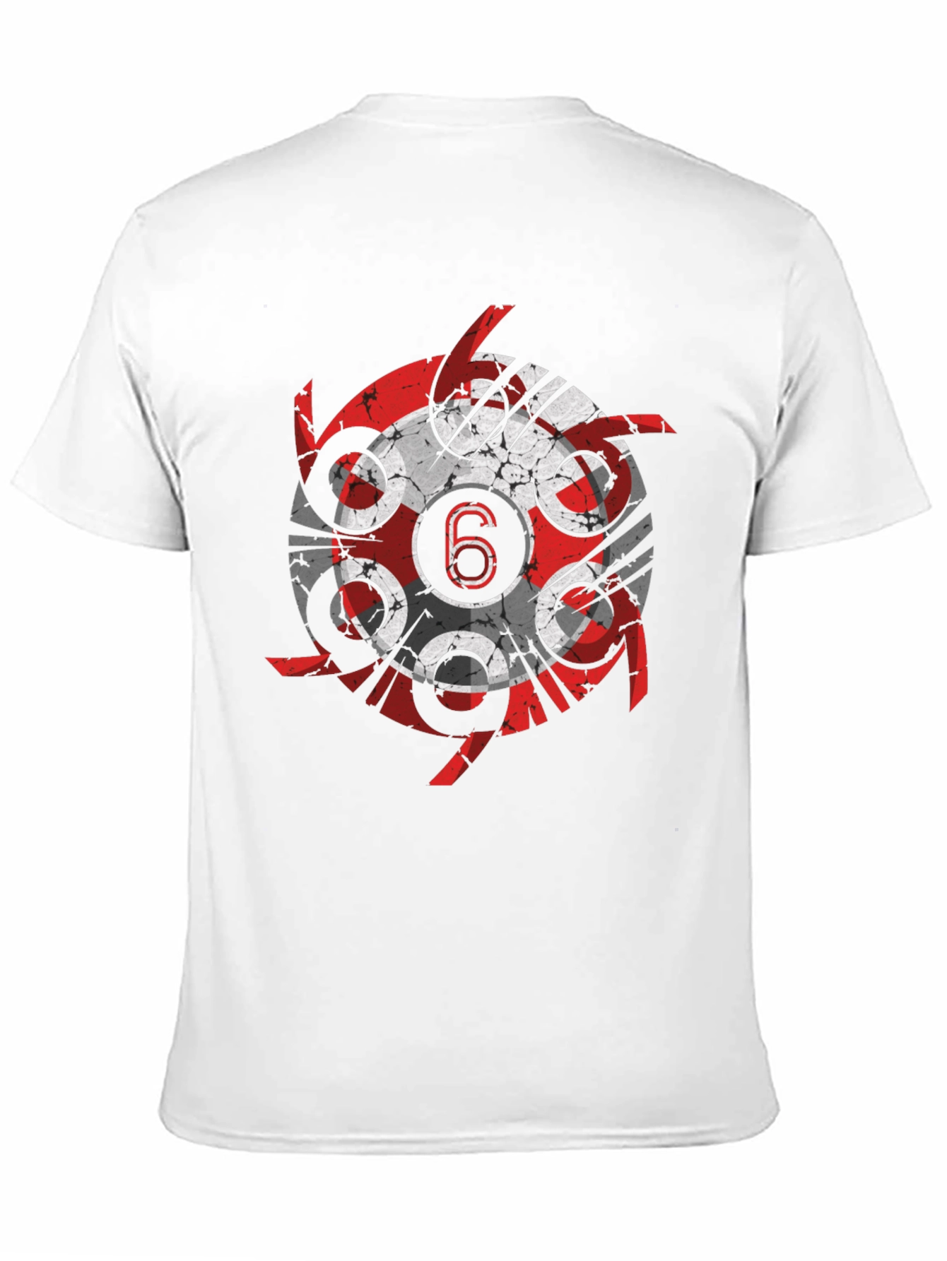 Grunge Circular 6 Design Black T-Shirt