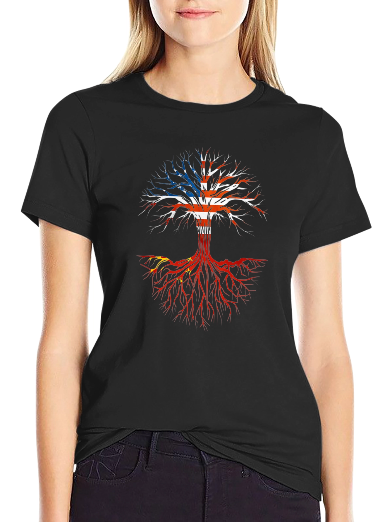 USA China Flag Tree T-Shirt