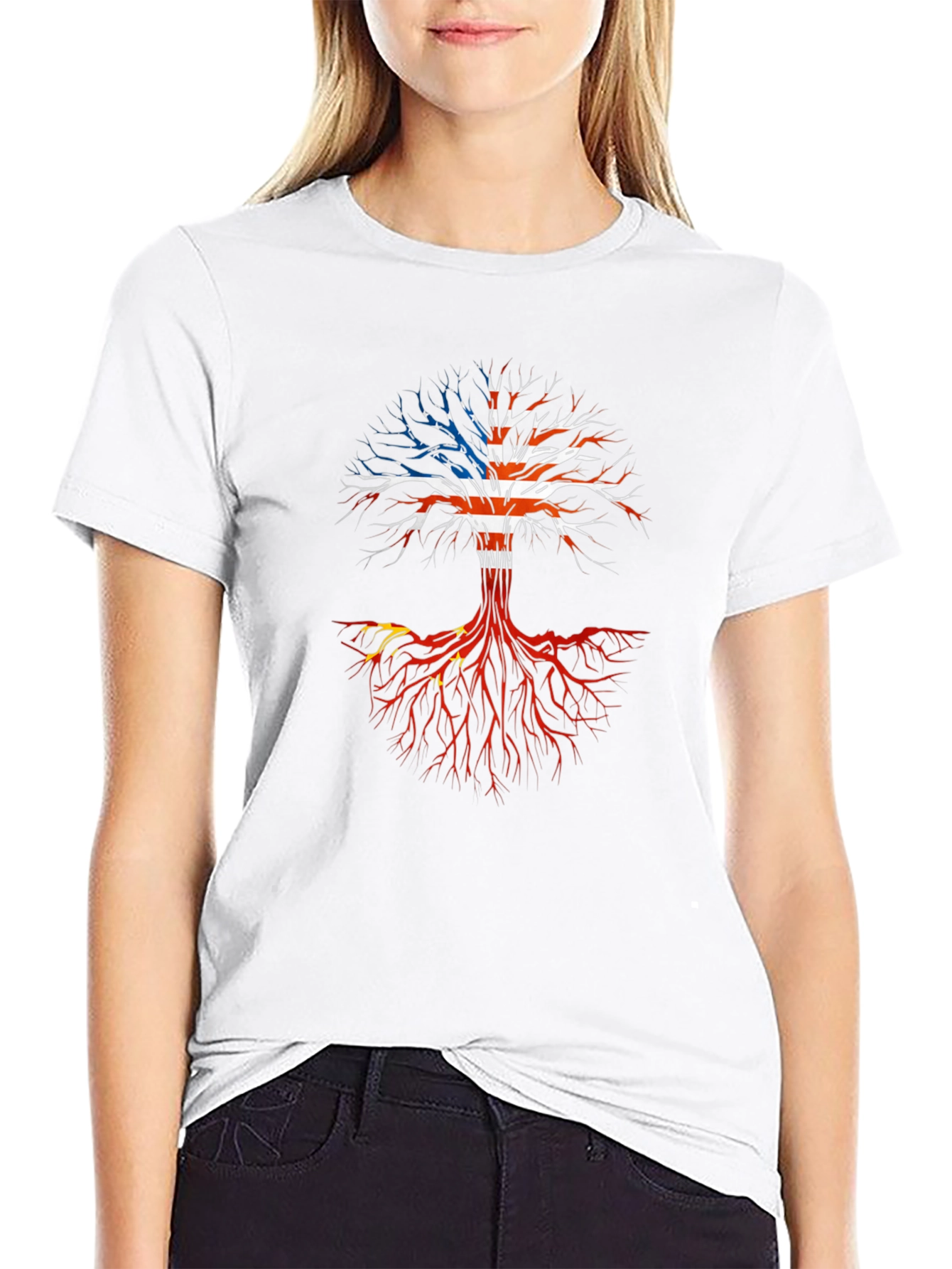 USA China Flag Tree T-Shirt