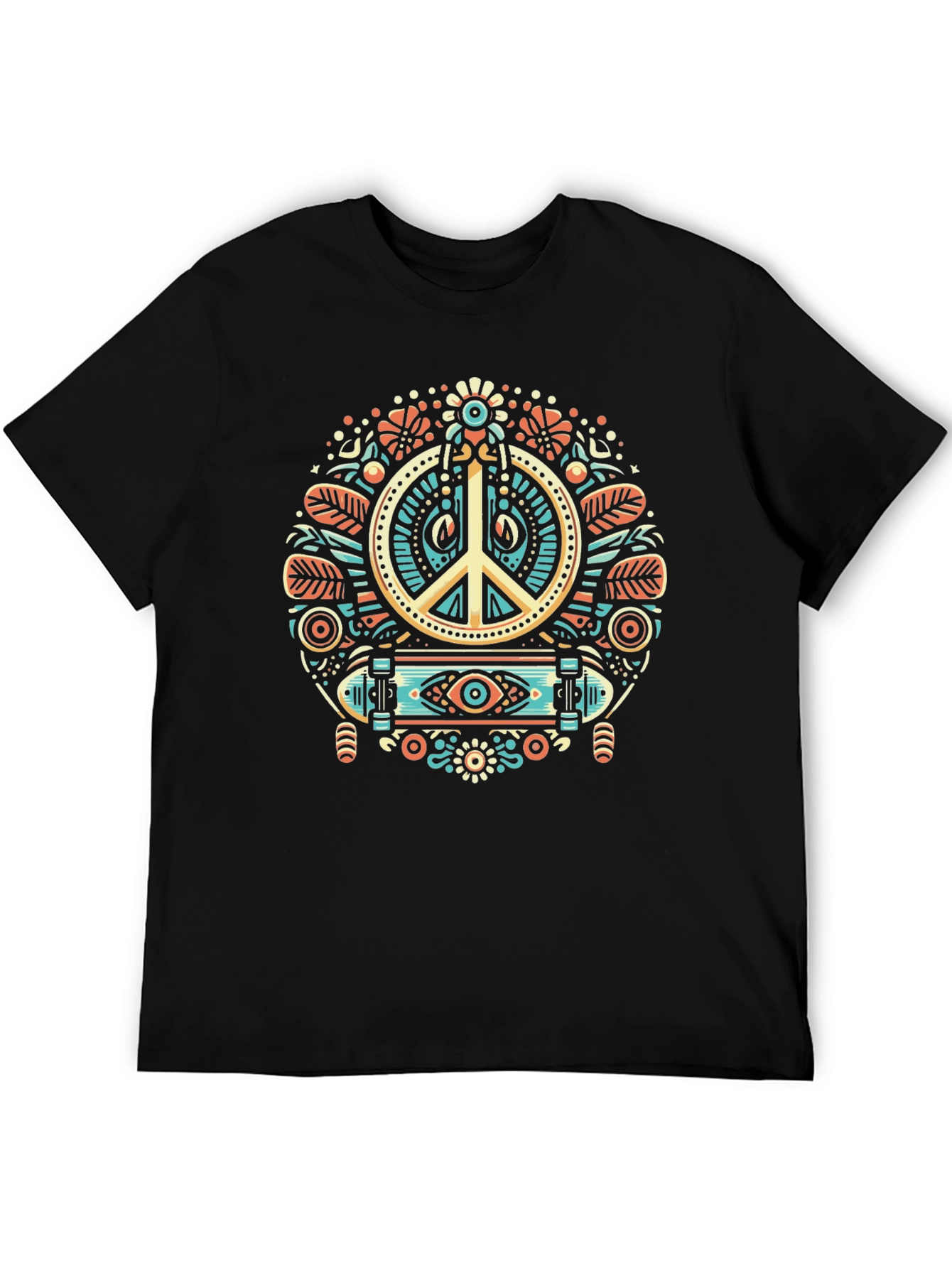 Peace Sign Skateboard Graphic Tee