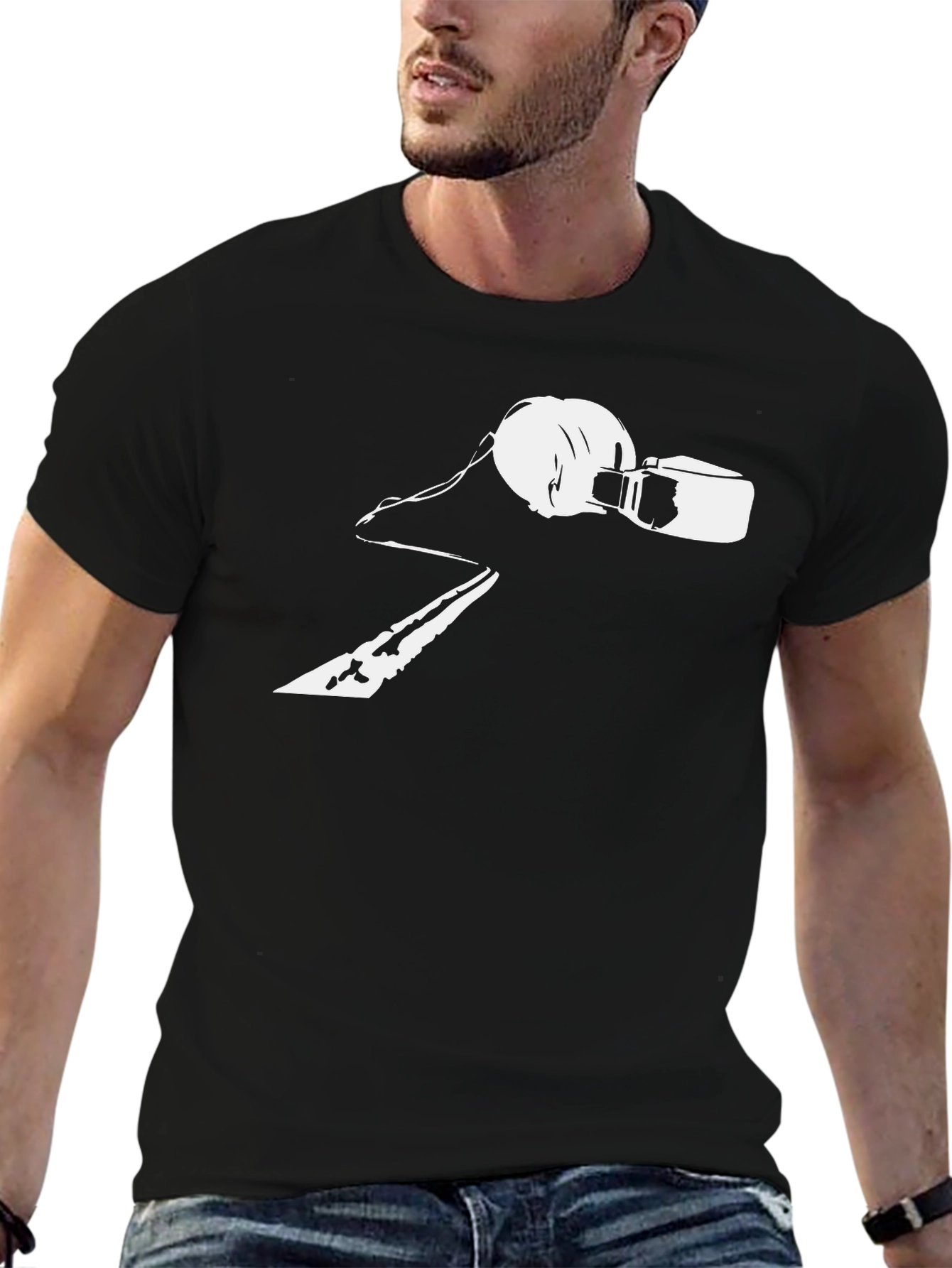 Retro Music T-Shirt - DJ Headphones & Cassette Design
