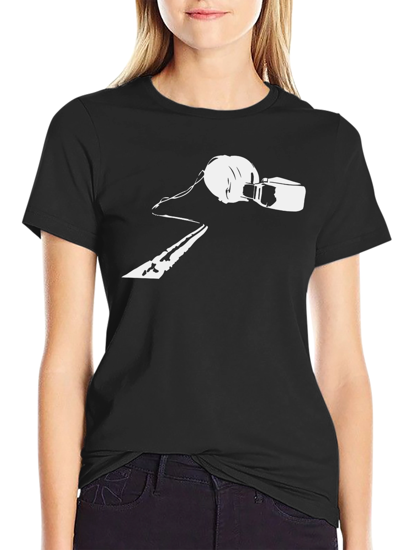 Retro Music T-Shirt - DJ Headphones & Cassette Design