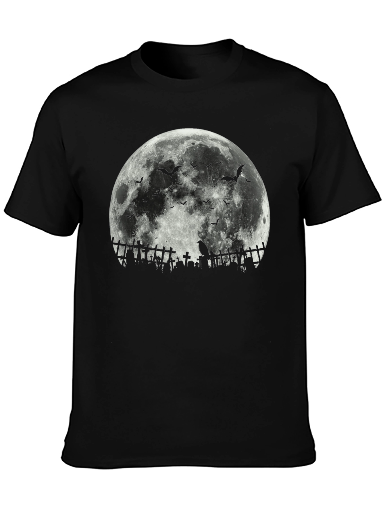 Halloween Moon Bats Cemetery T-Shirt