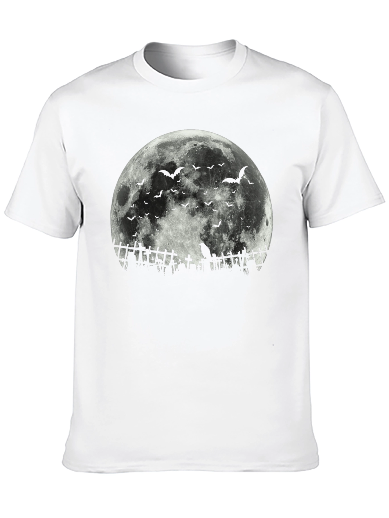Halloween Moon Bats Cemetery T-Shirt