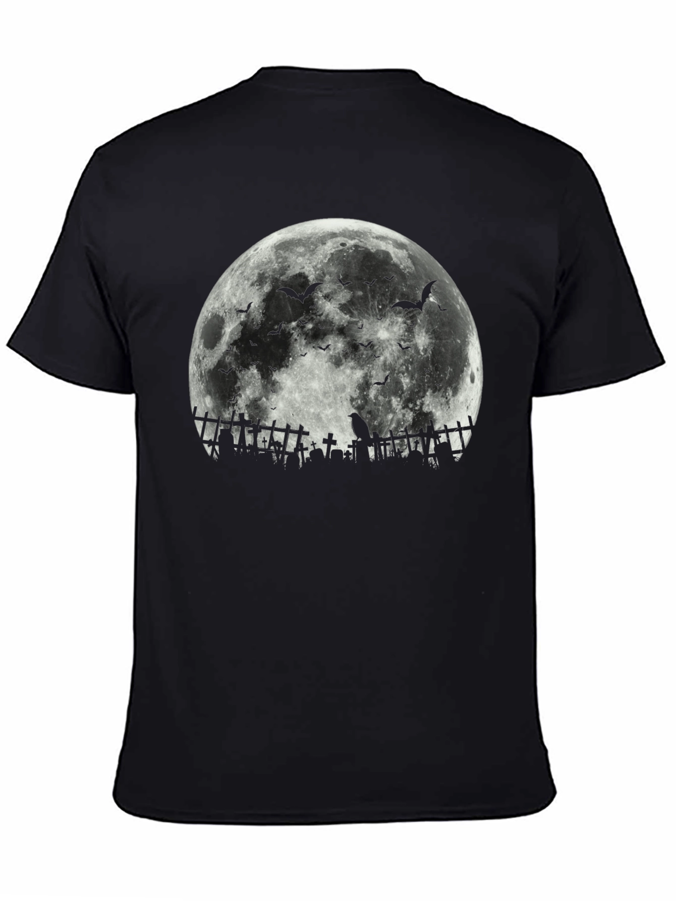 Halloween Moon Bats Cemetery T-Shirt