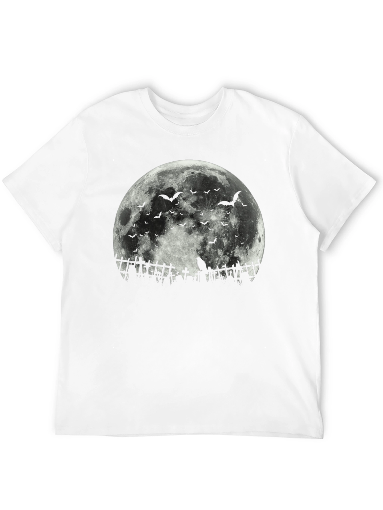 Halloween Moon Bats Cemetery T-Shirt