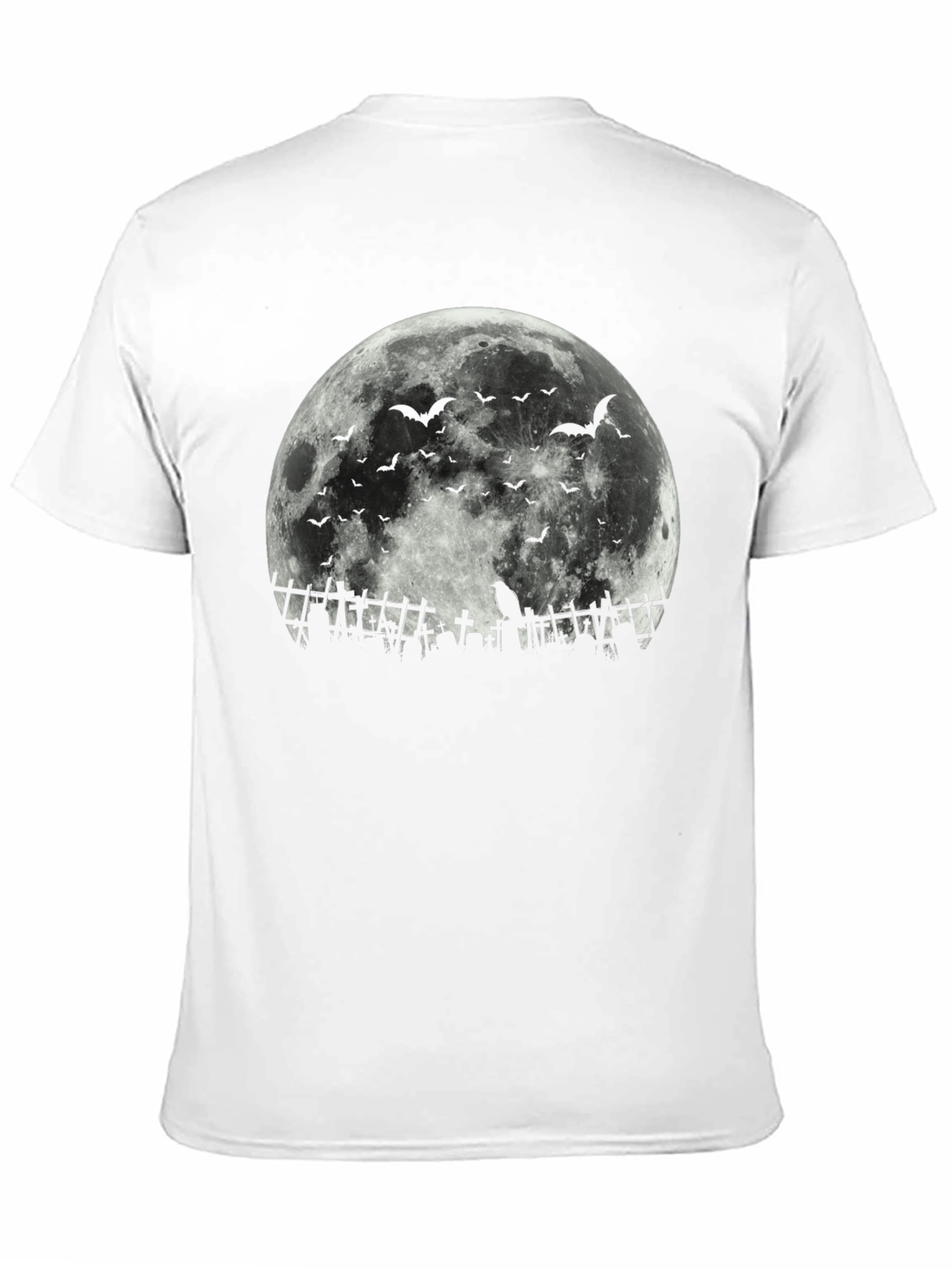 Halloween Moon Bats Cemetery T-Shirt