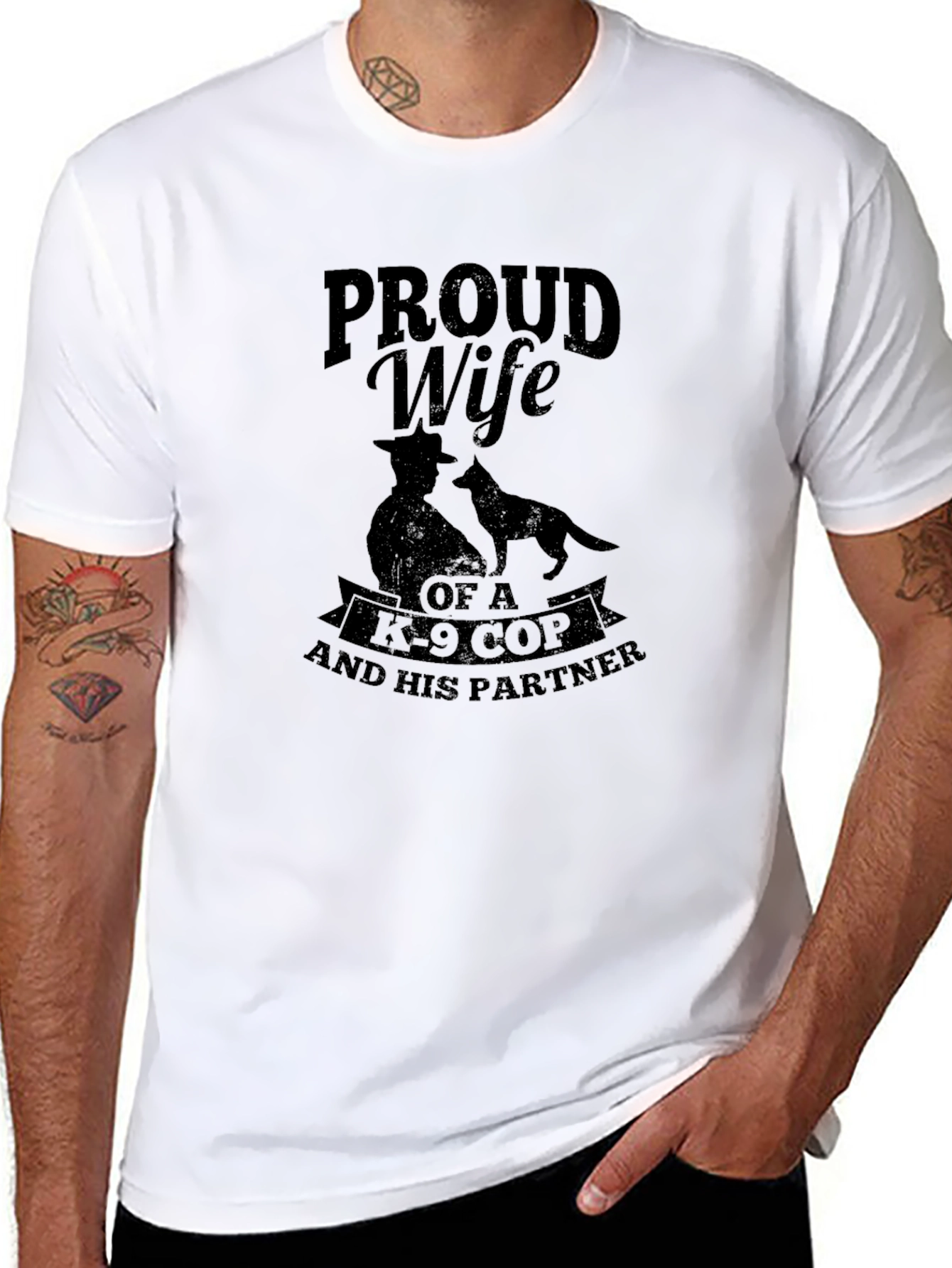 Proud Wife of a K-9 Cop Graphic T-Shirt
