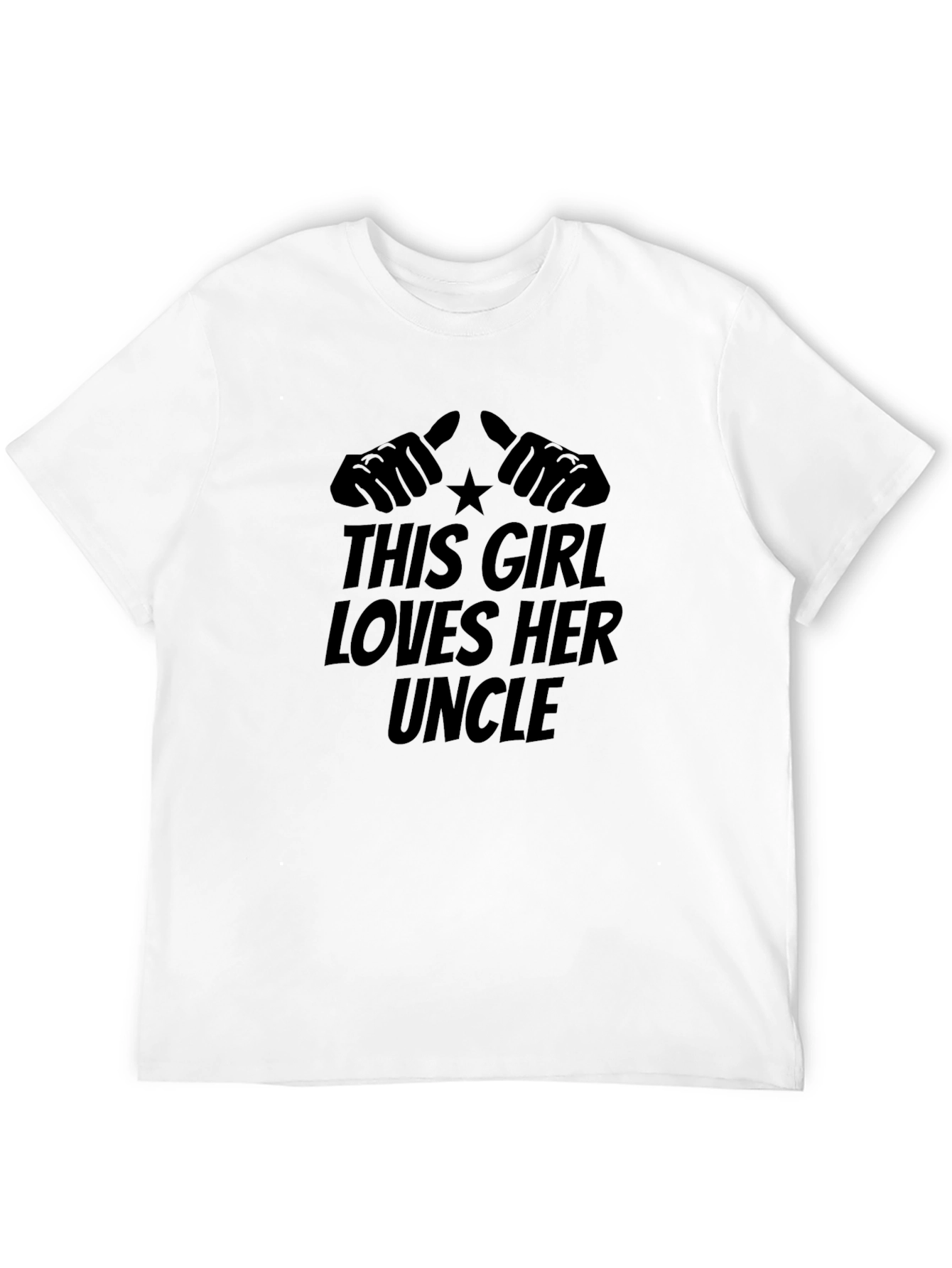 This Girl Loves Her Uncle Black Graphic T-Shirt
