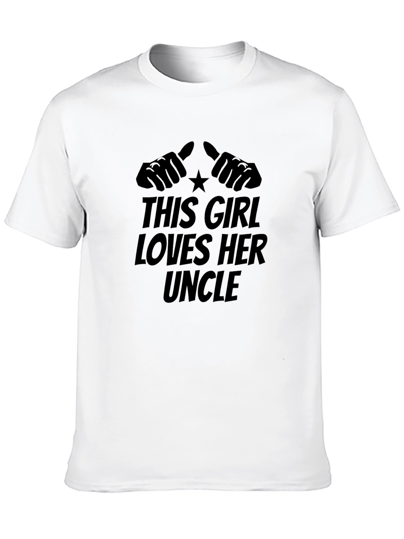 This Girl Loves Her Uncle Black Graphic T-Shirt