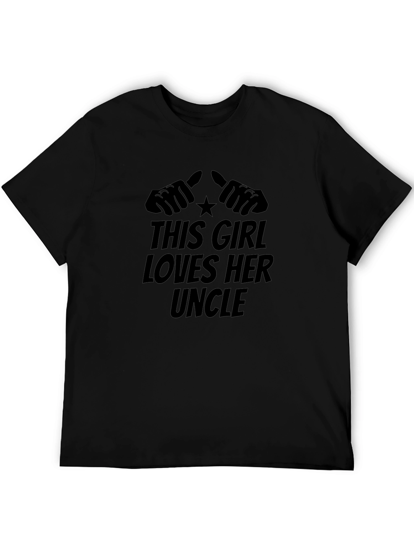 This Girl Loves Her Uncle Black Graphic T-Shirt