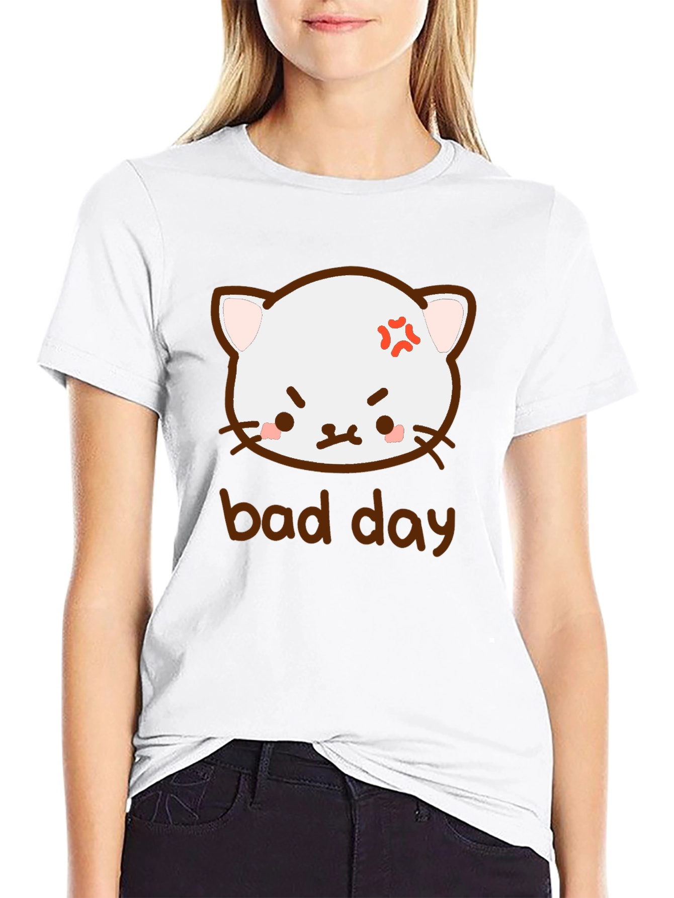 Funny Angry Cat Bad Day T-Shirt
