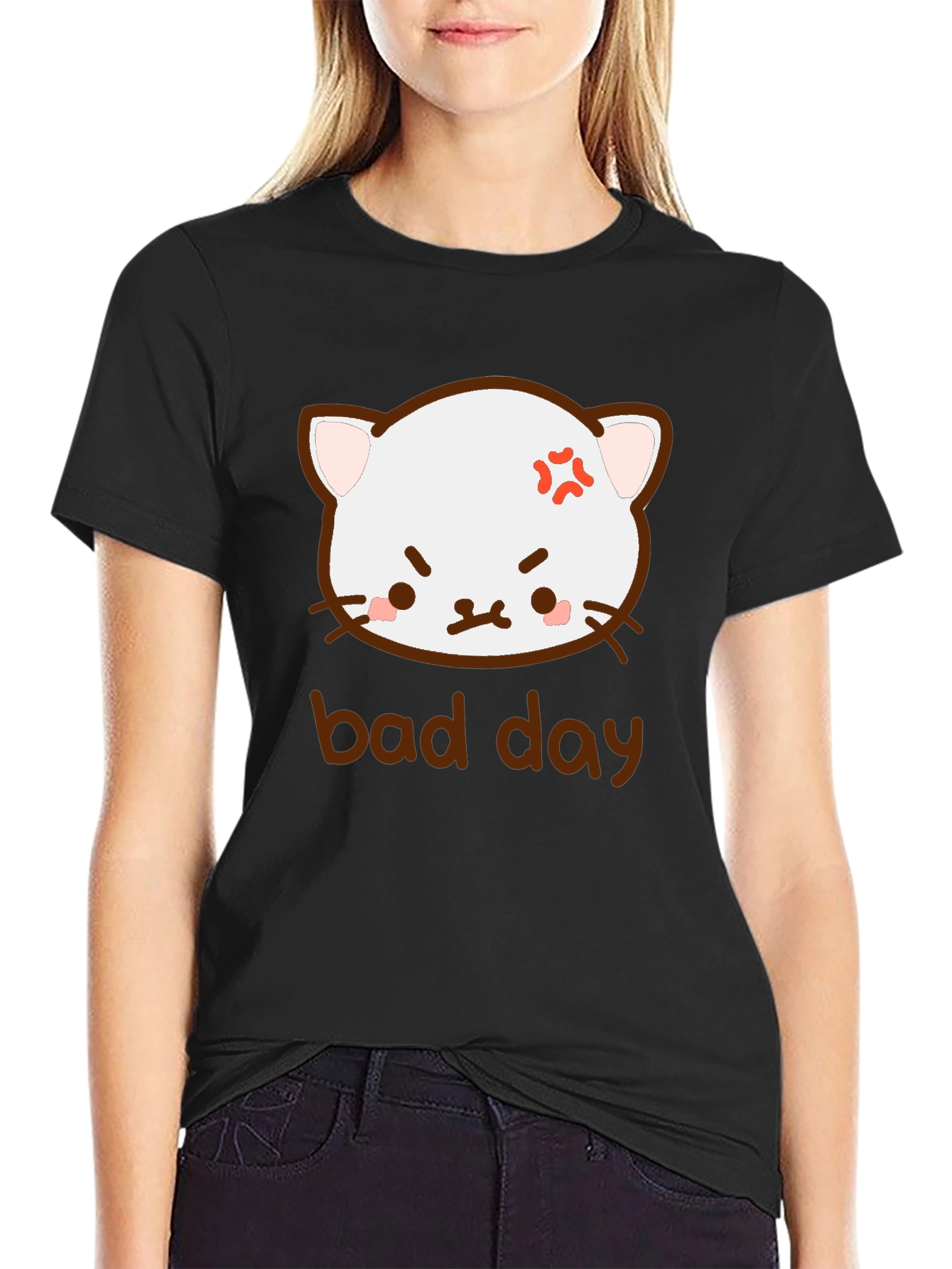 Funny Angry Cat Bad Day T-Shirt
