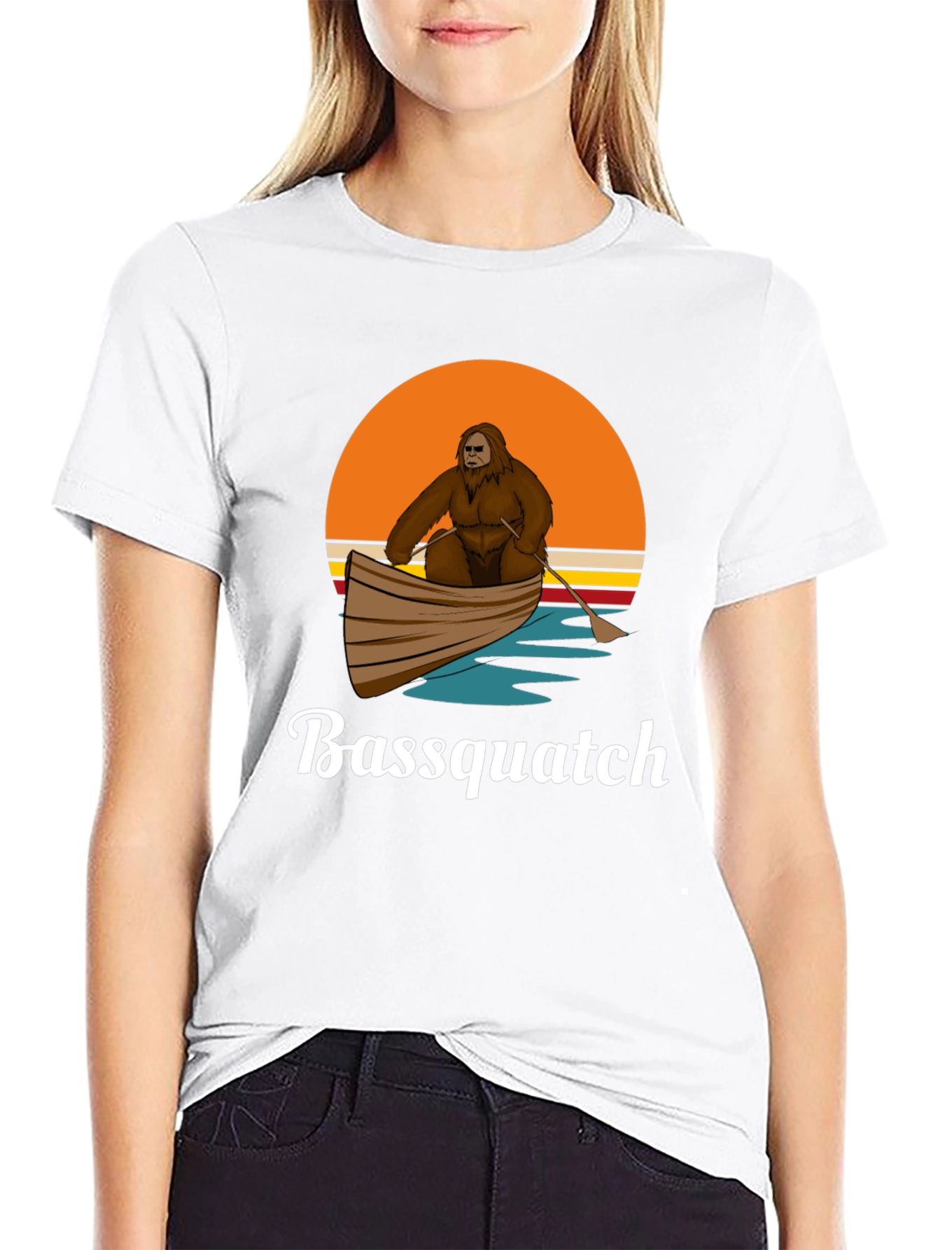 Bassquatch T-Shirt - Bigfoot in Boat