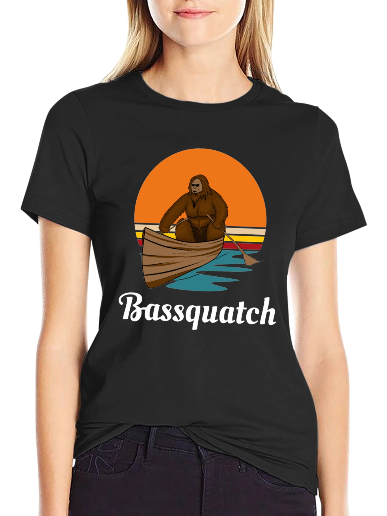 Bassquatch T-Shirt - Bigfoot in Boat