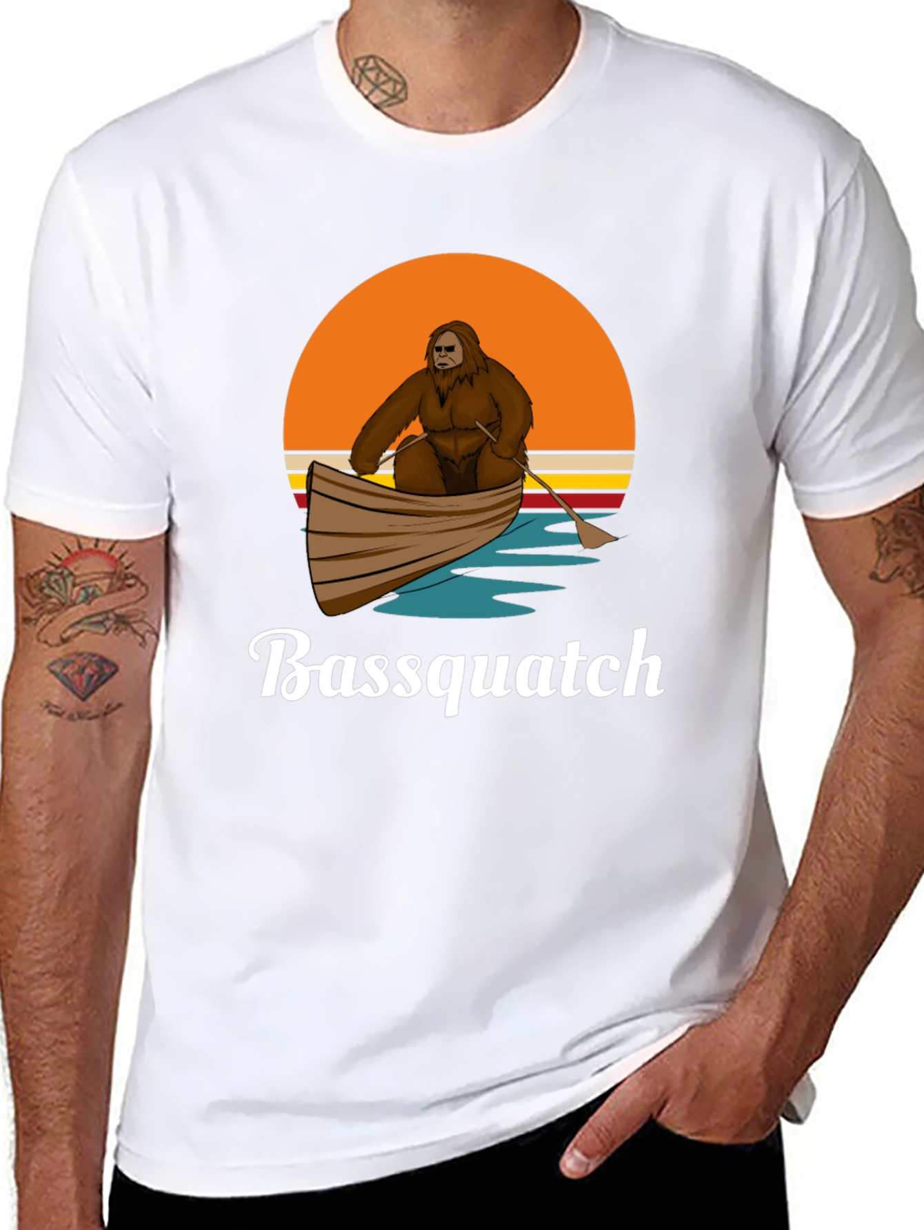 Bassquatch T-Shirt - Bigfoot in Boat