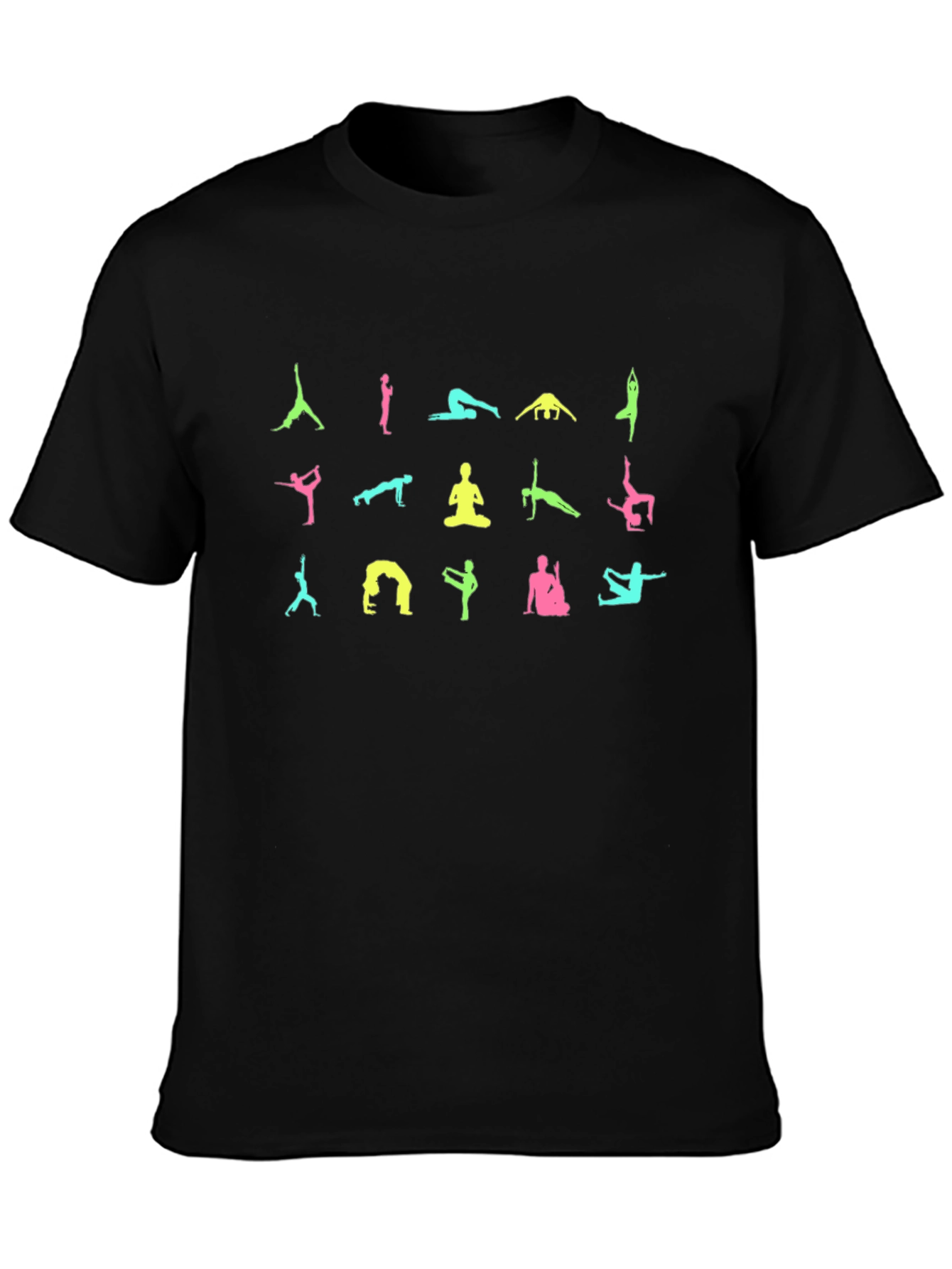 Yoga Pose Graphic Black T-Shirt