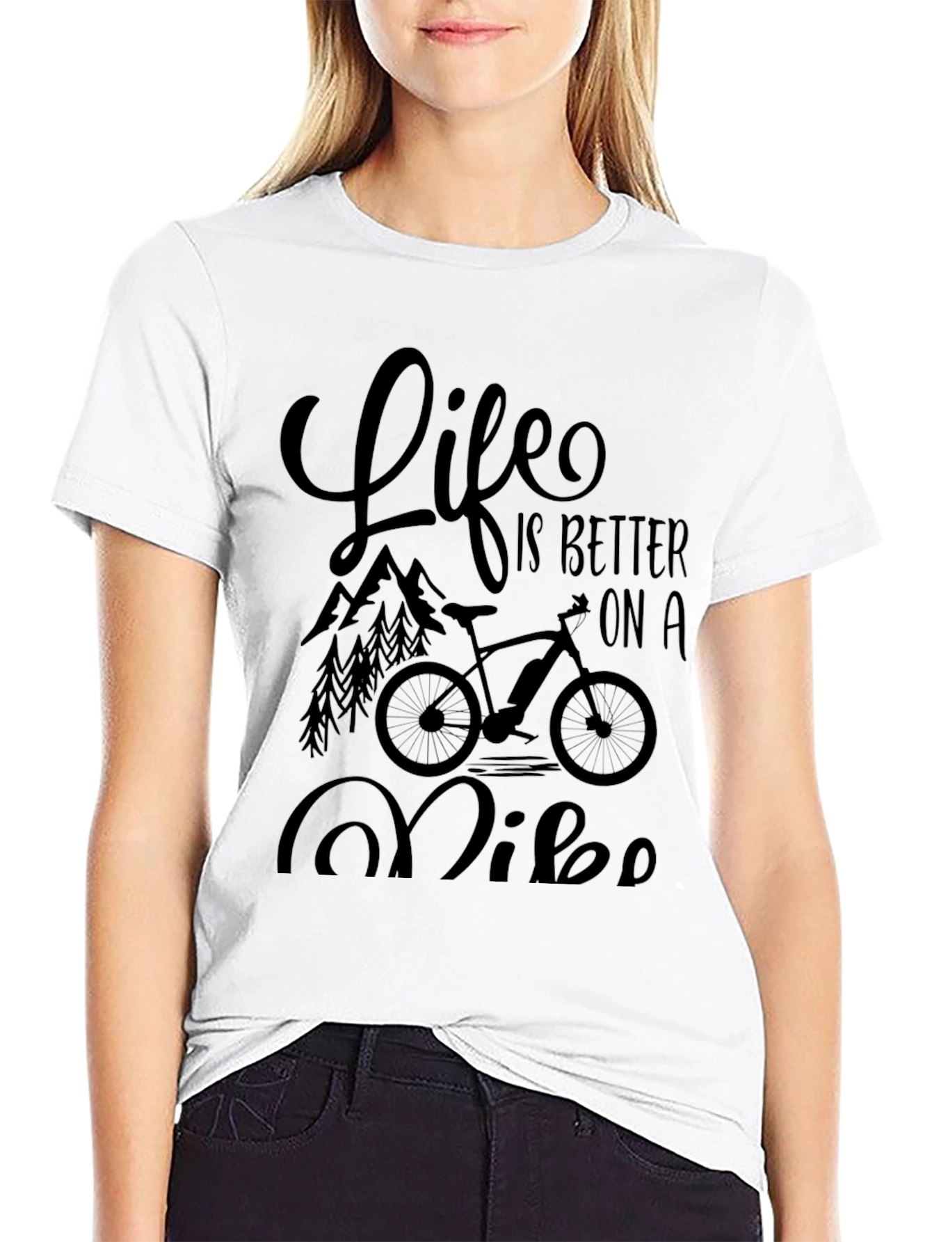 Life is Better on a Bike Black Graphic Tee