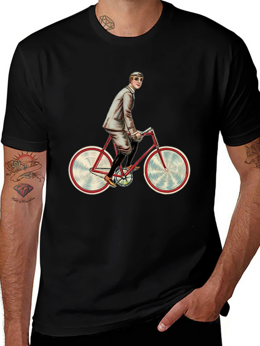 Vintage Cyclist Graphic Tee - Retro Style