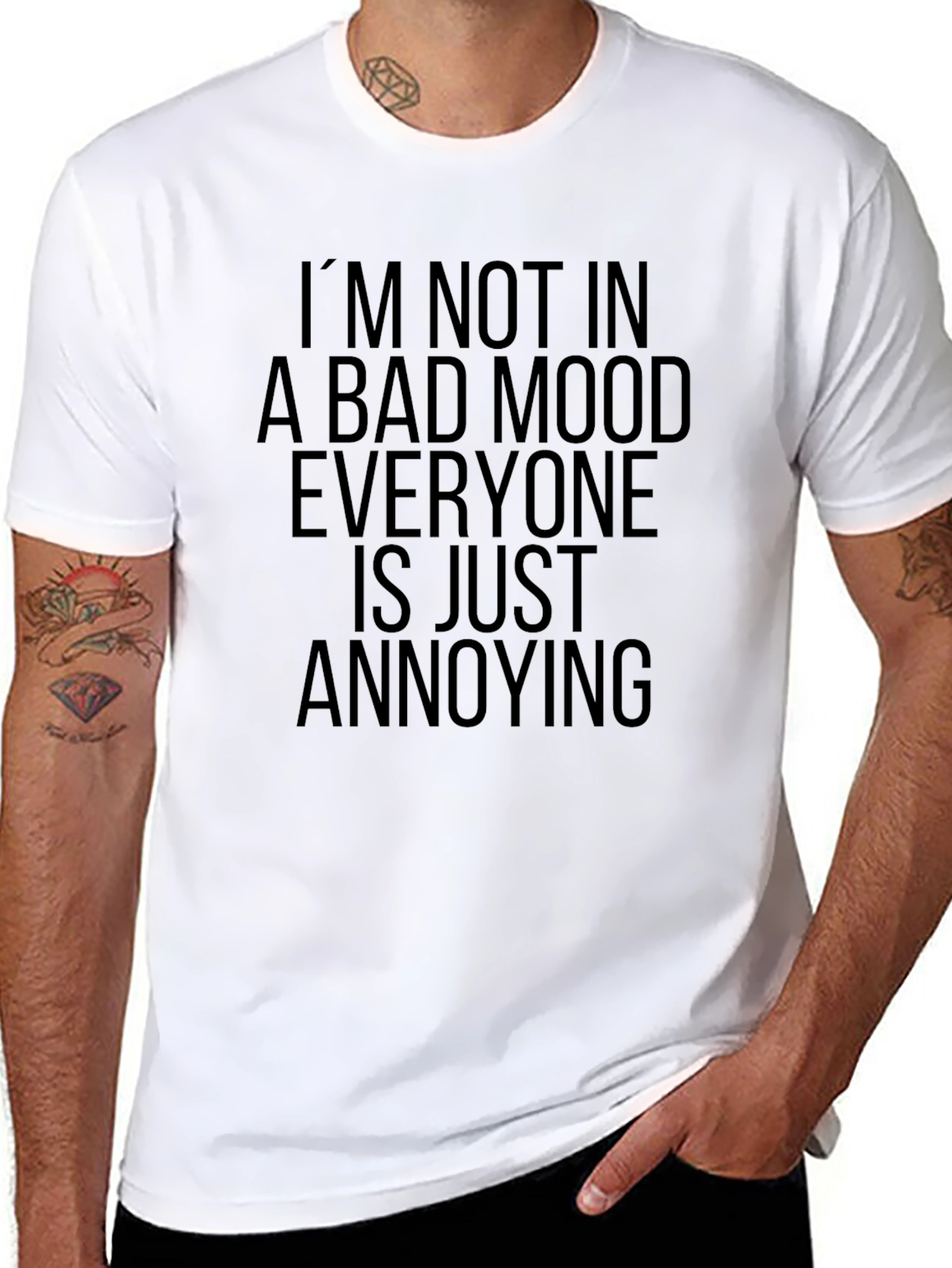 Funny Not in a Bad Mood Black Graphic Tee