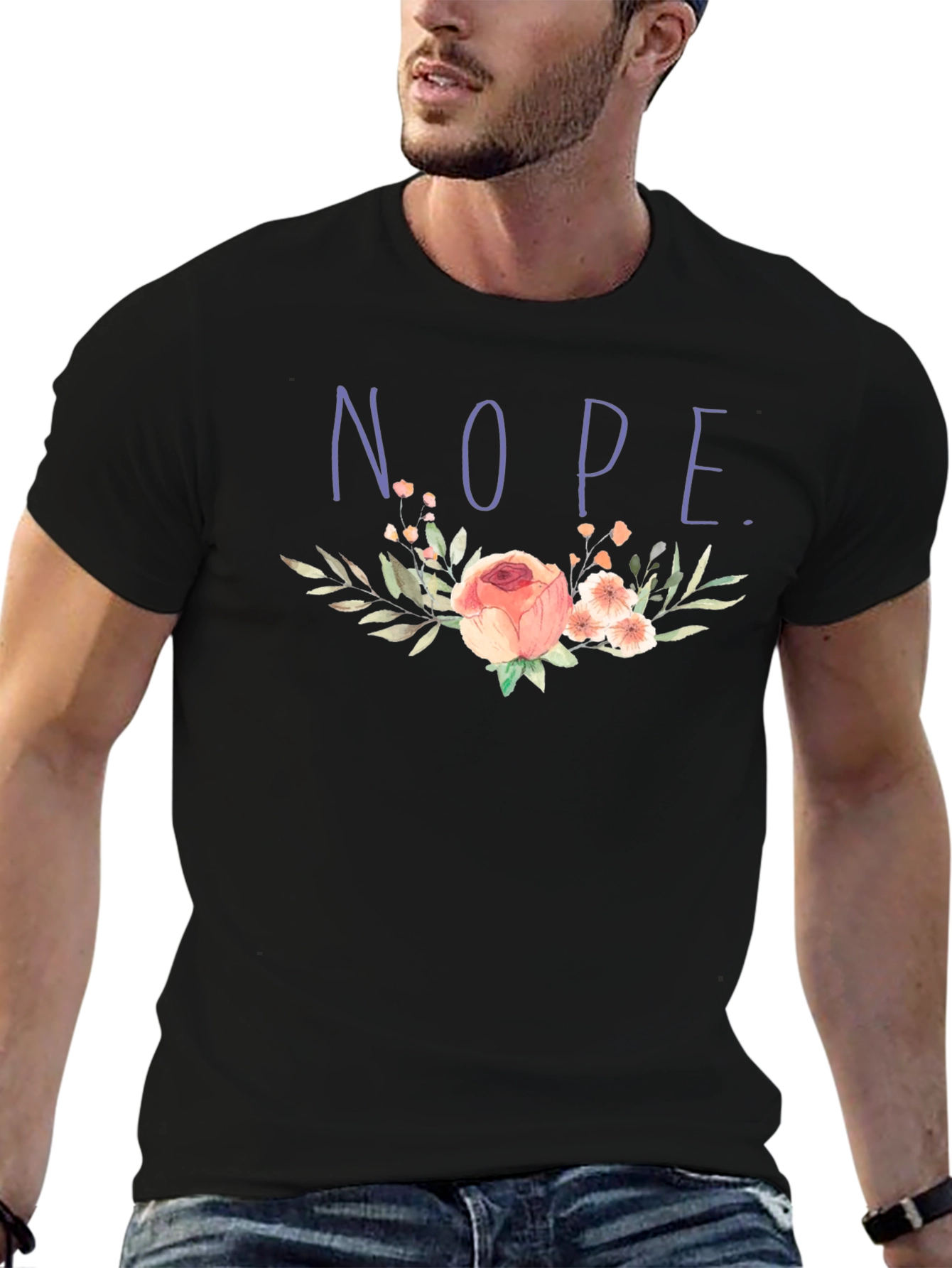 Floral Nope Graphic Tee - Express Yourself!