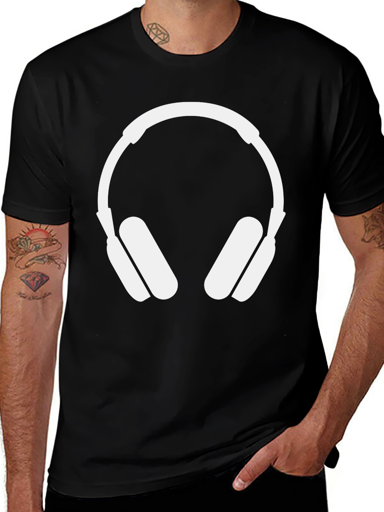 Headphone Graphic T-Shirt - Modern Music Lover Tee