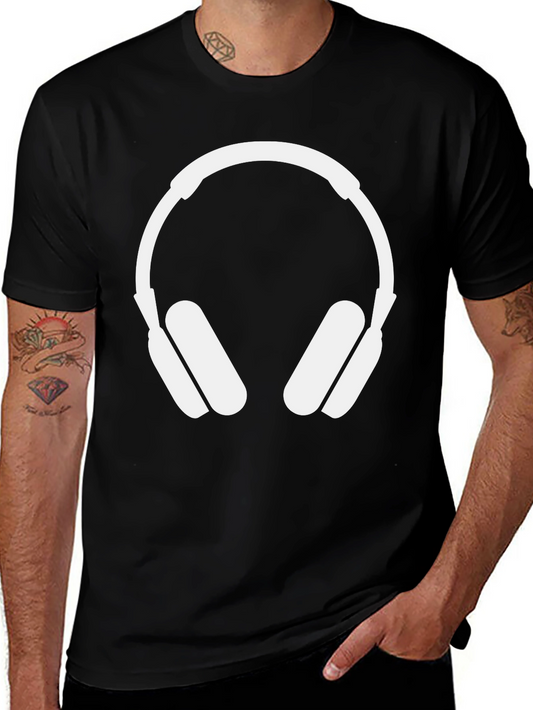 Headphone Graphic T-Shirt - Modern Music Lover Tee