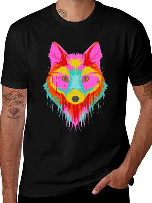 Vibrant Fox Graphic Tee - Bold Colorful Design