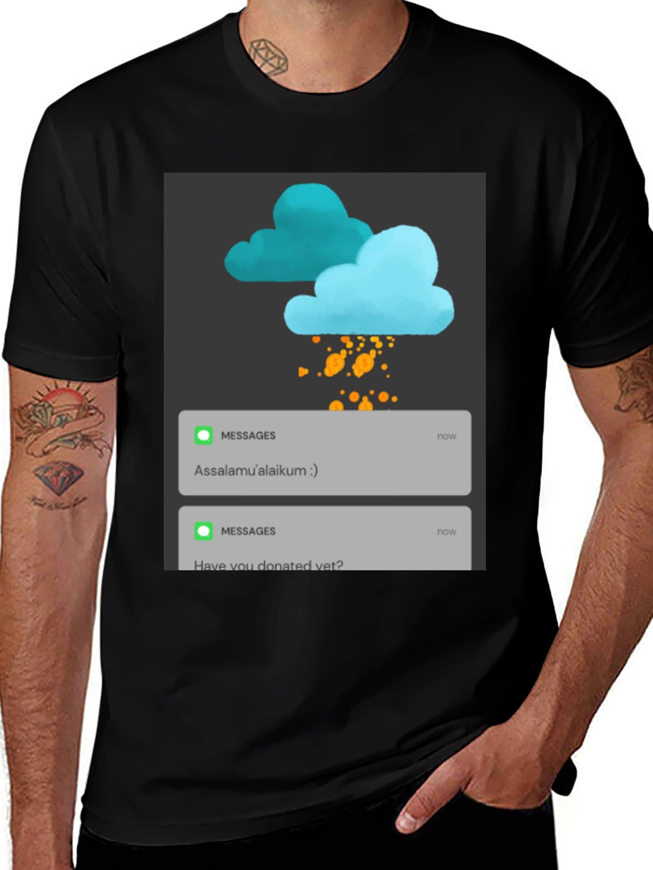 Assalamualaikum Message Tee - Donate Reminder