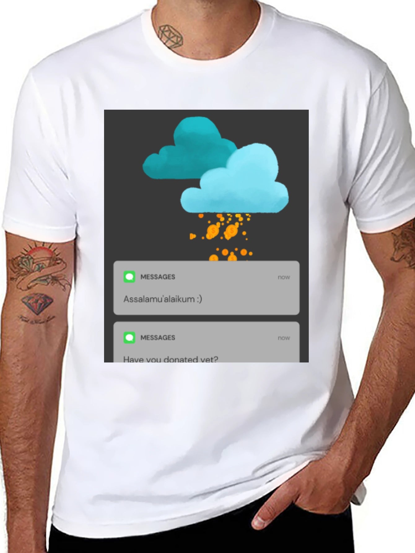 Assalamualaikum Message Tee - Donate Reminder