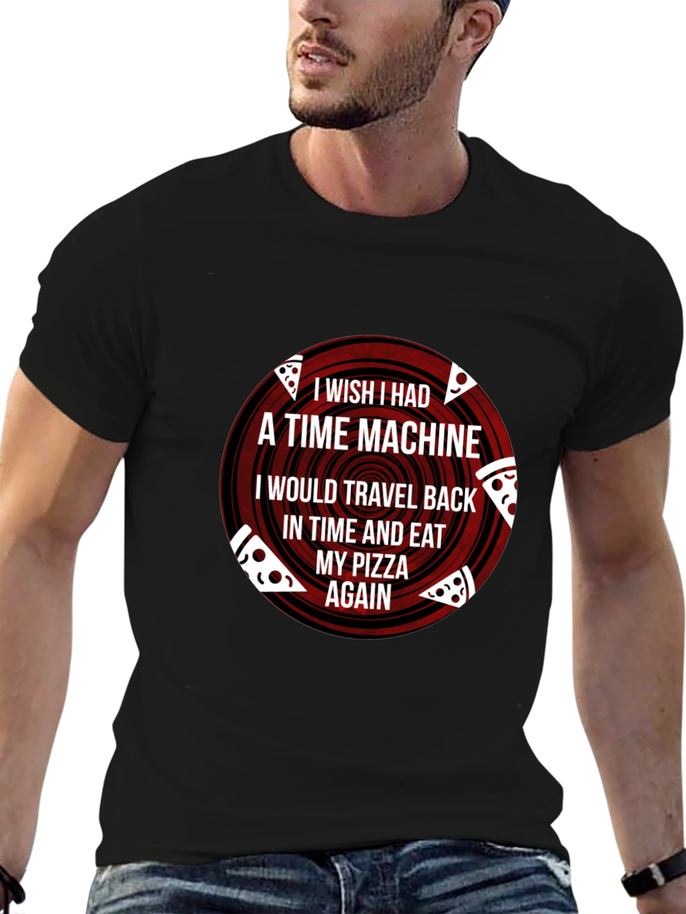 Pizza Time Machine Graphic T-Shirt