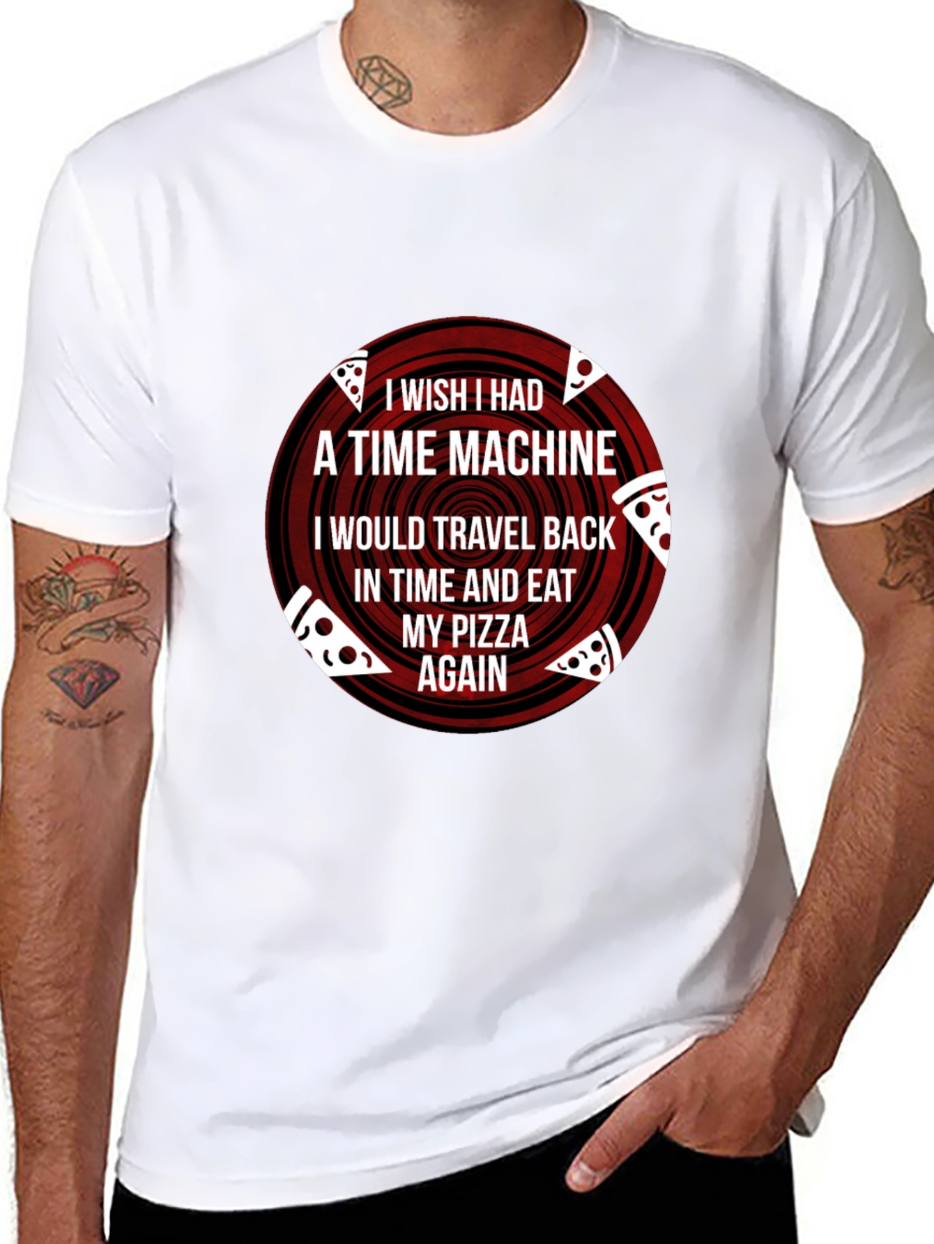 Pizza Time Machine Graphic T-Shirt