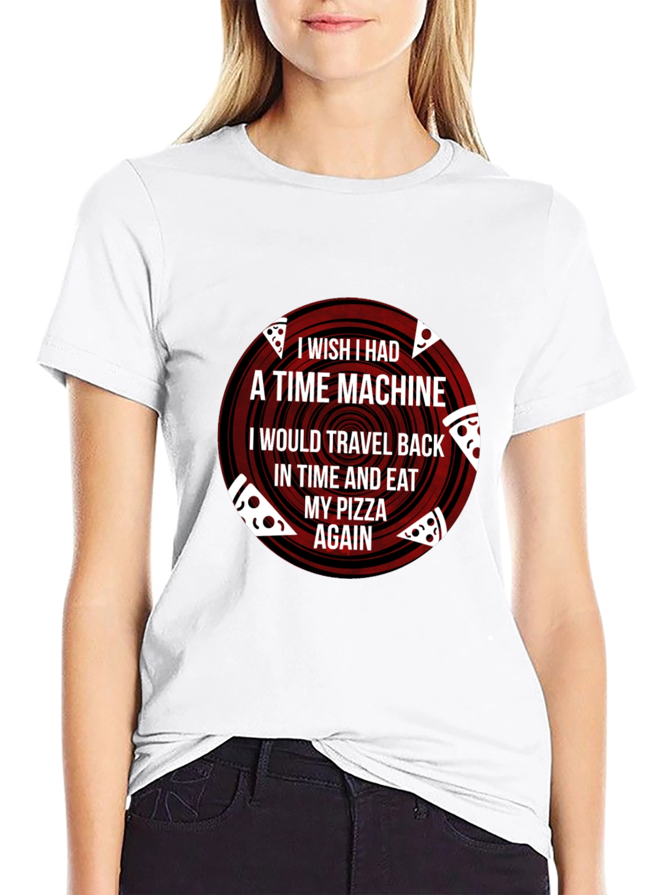 Pizza Time Machine Graphic T-Shirt