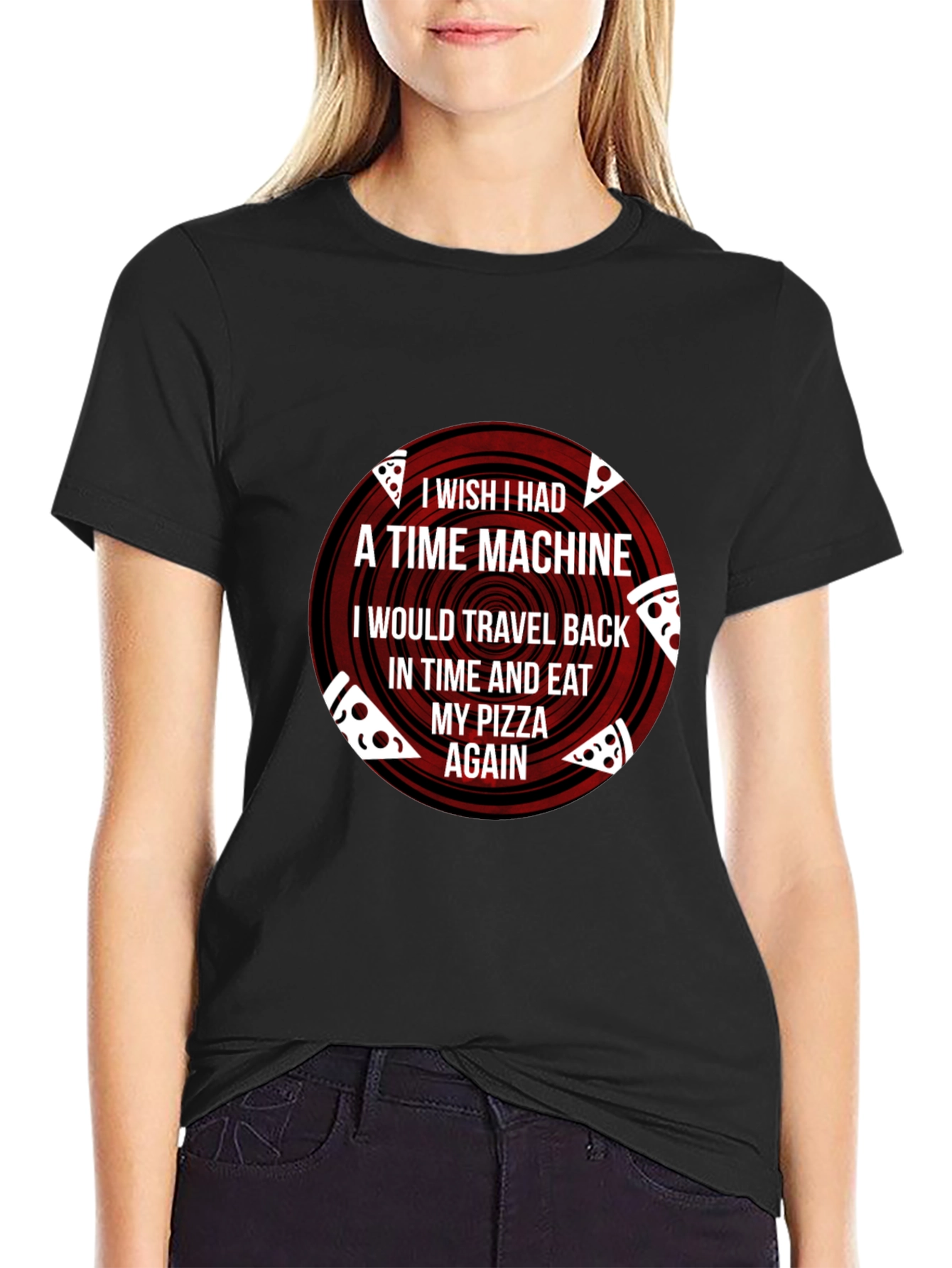 Pizza Time Machine Graphic T-Shirt