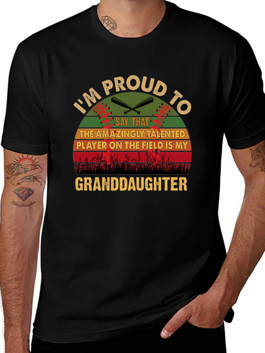 Proud Granddaughter Baseball Graphic T-Shirt