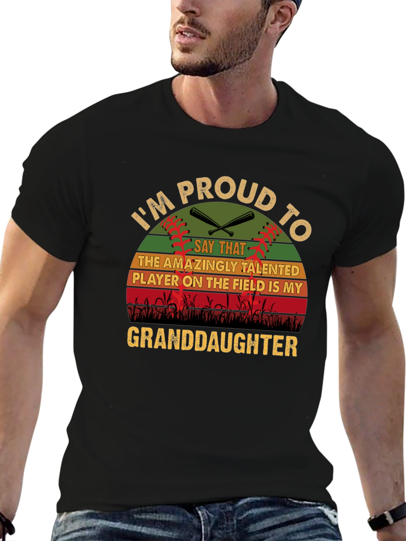 Proud Granddaughter Baseball Graphic T-Shirt