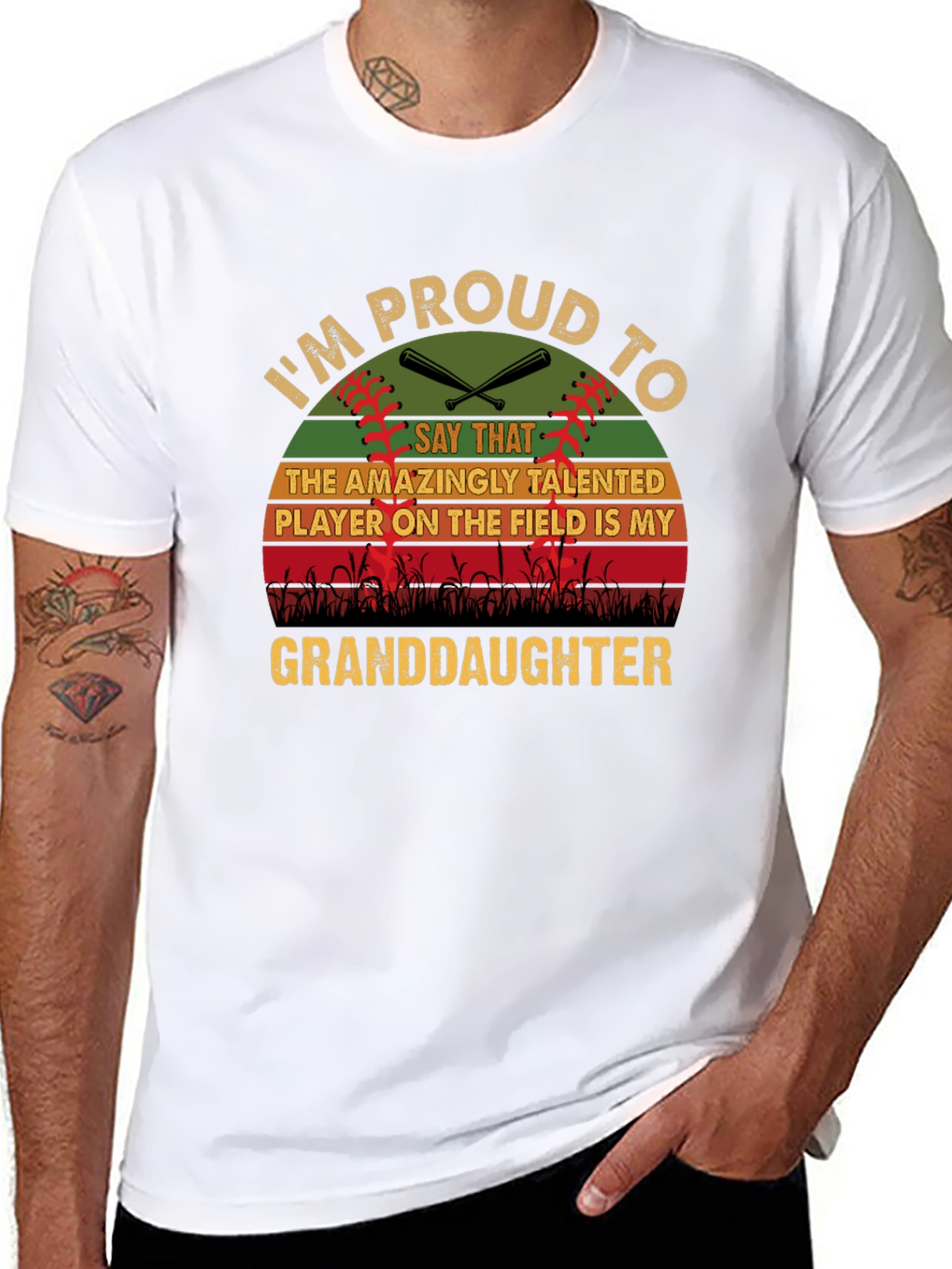 Proud Granddaughter Baseball Graphic T-Shirt