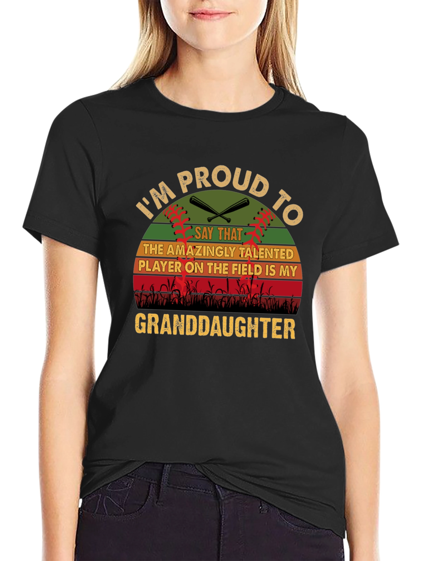 Proud Granddaughter Baseball Graphic T-Shirt