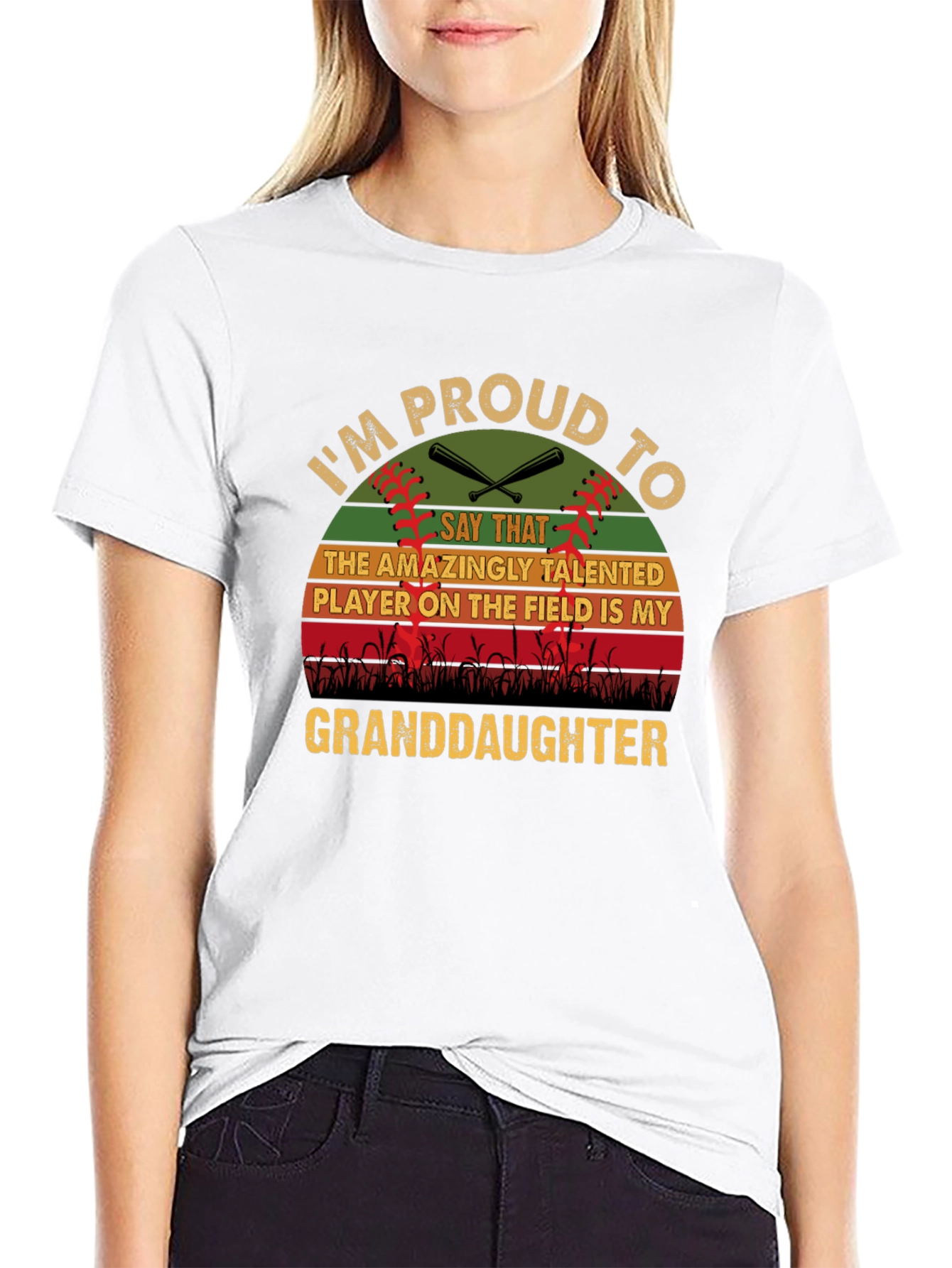 Proud Granddaughter Baseball Graphic T-Shirt