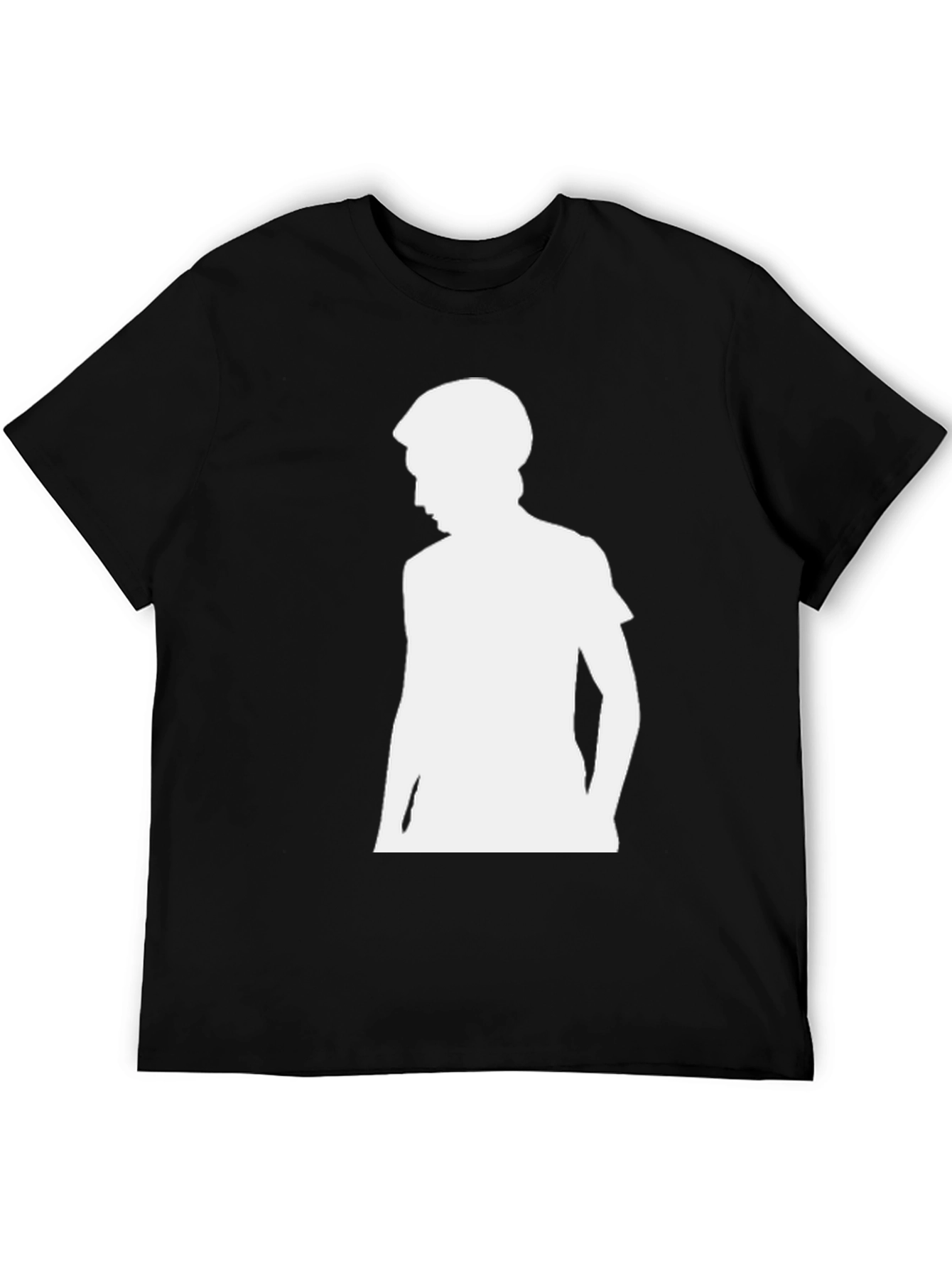 Black T-Shirt with White Silhouette Design
