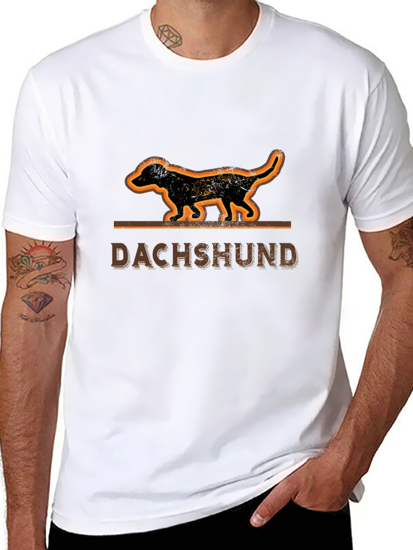 Dachshund Dog Graphic Tee - Unisex Black T-Shirt